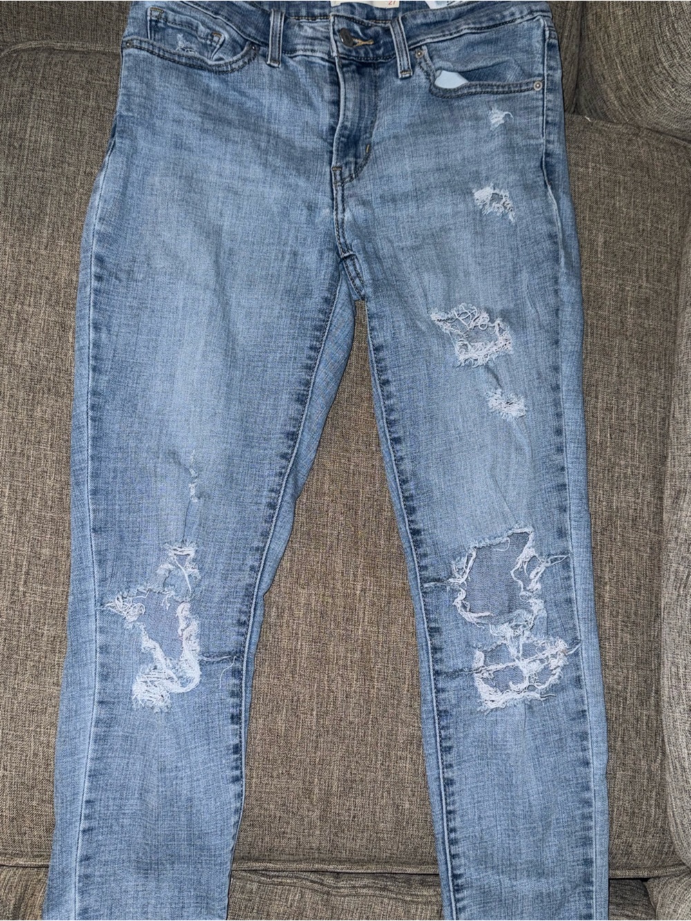 Women's Light Blue Distressed Skinny Jeans Levi’s